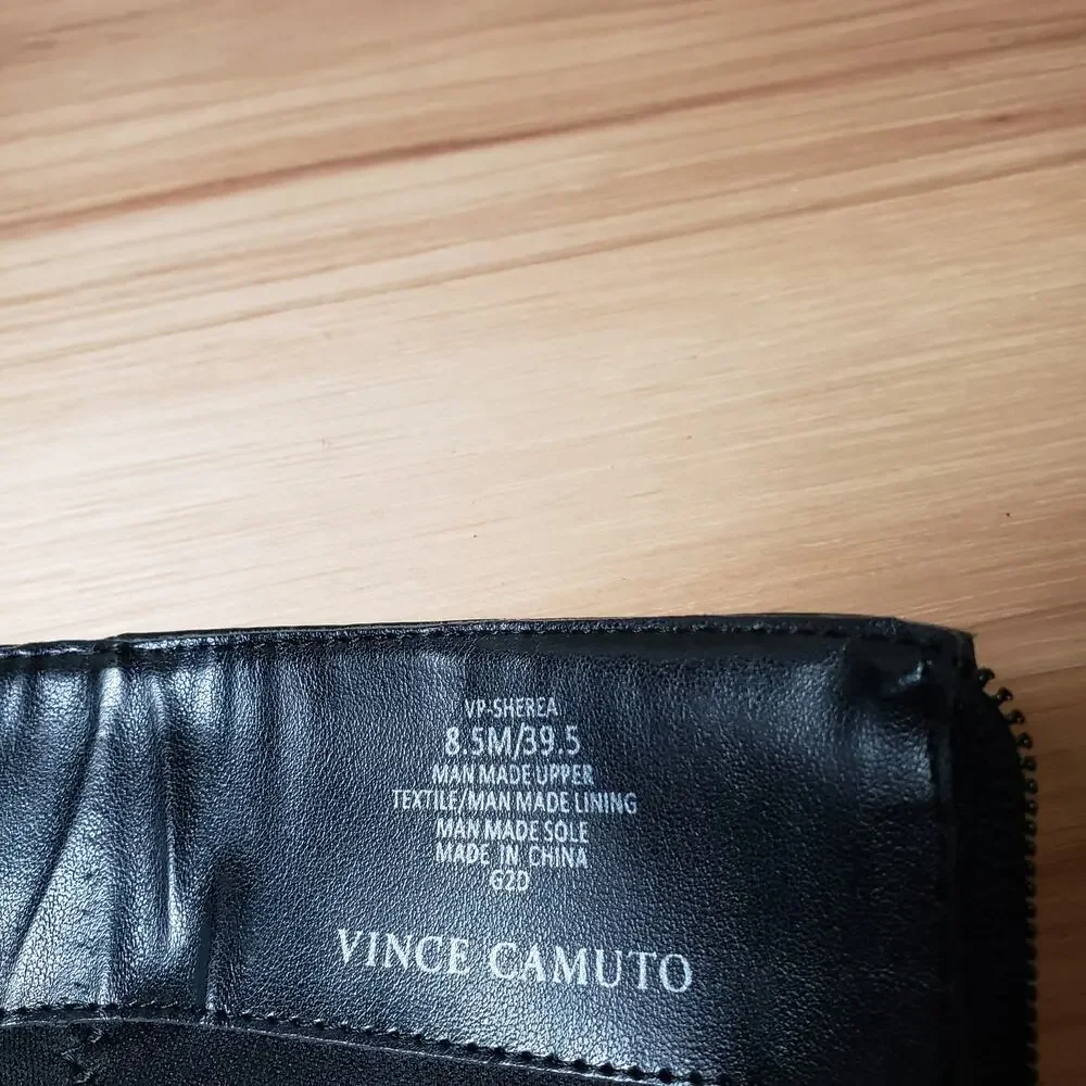 Vince Camuto‎ Women's 8.5 Sherea Faux Leather Tall Riding Boots Black Equestrian